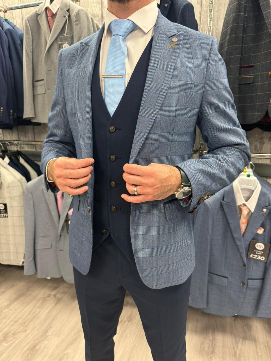 Grey jacket blue waistcoat hotsell