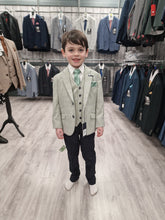 Load image into Gallery viewer, Boy&#39;s Camden Sage Green 3 Piece Suit with navy trouser
