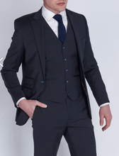 Load image into Gallery viewer, Charlie navy 3 piece suit for hire
