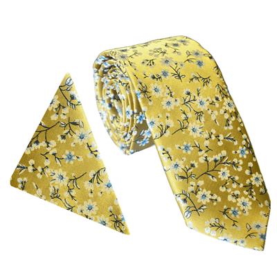 Gold Floral tie set