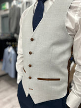 Load image into Gallery viewer, Calvin Blue 3 Piece with Mark waistcoat suit for hire

