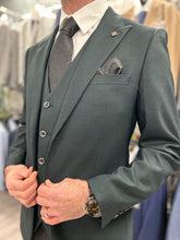 Load image into Gallery viewer, Jasper Green 3 Piece Suit With Black Trouser
