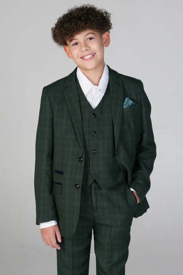 Leo Green Boys 3 Piece Suit