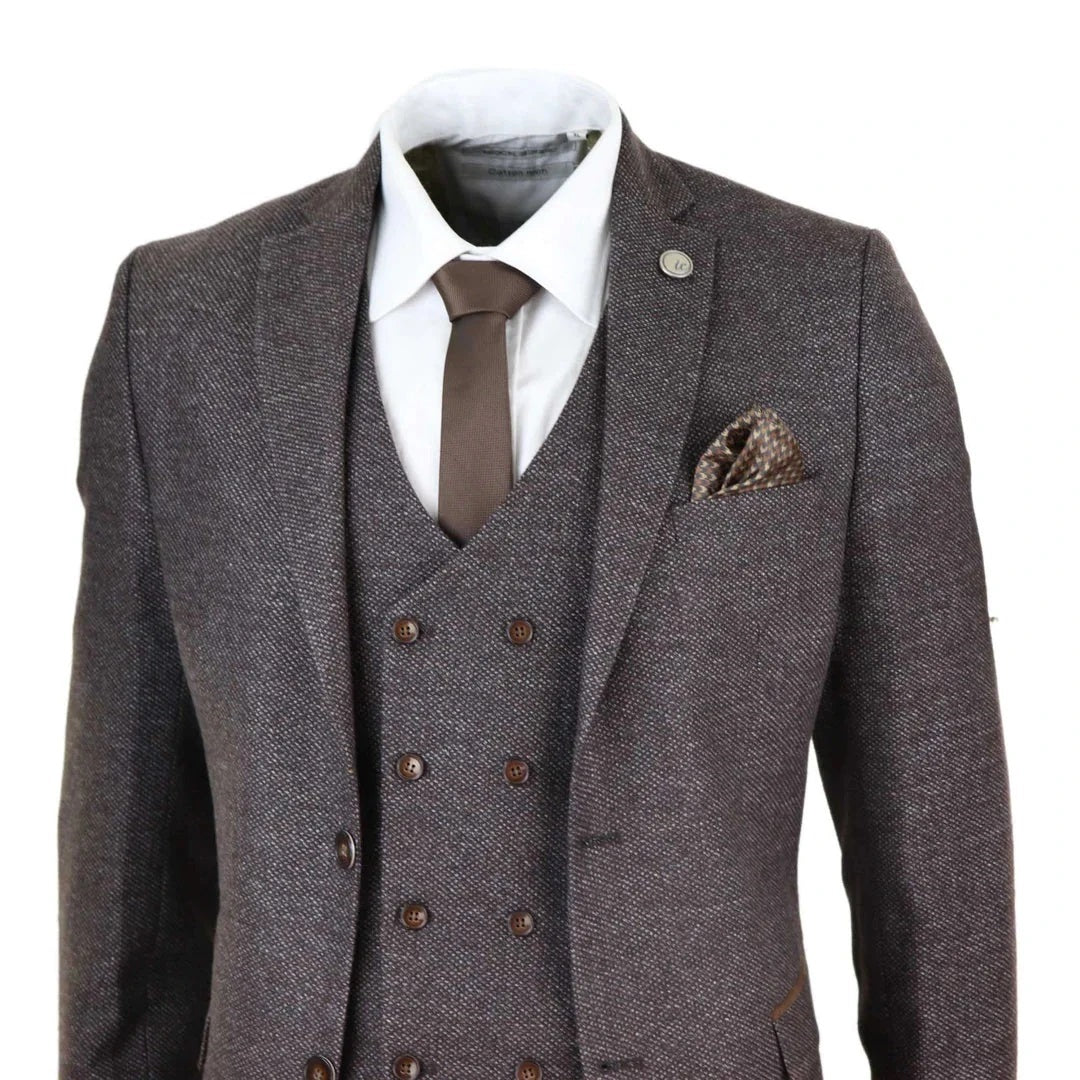 Grey tweed double breasted waistcoat best sale