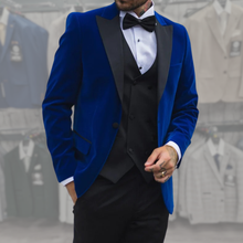 Load image into Gallery viewer, Royal Blue Velvet Tux + Harry Tux Wedding Quotation
