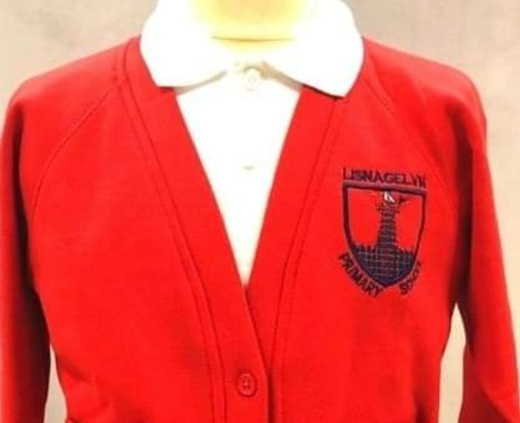 2 x Lisnagelvin Deerpark knitted red V-neck cardigan (Save 10%)