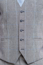 Load image into Gallery viewer, Arriga Light Grey Checked 3 Piece Suit With Navy Trouser
