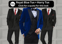 Load image into Gallery viewer, Royal Blue Velvet Tux + Harry Tux Wedding Quotation
