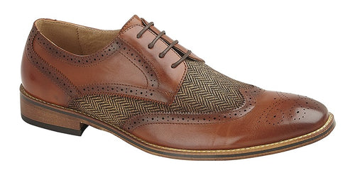 Tan Woven Goor Formal Shoe M410 - MJ's Menswear Derry