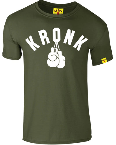 KRONK One Colour Gloves Slim fit T Shirt Olive - MJ's Menswear Derry