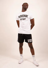 Load image into Gallery viewer, KRONK Detroit T Shirt White with Black Logo - MJ&#39;s Menswear Derry
