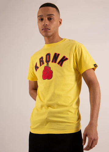 KRONK Gloves T Shirt Yellow - MJ's Menswear Derry