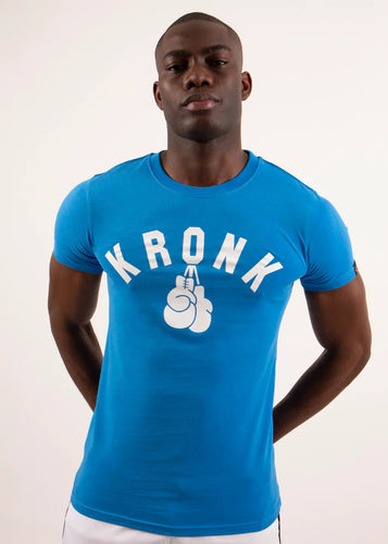 KRONK One Colour Gloves Slim fit T Shirt Royal Blue - MJ's Menswear Derry