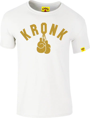 KRONK One Colour Gloves Slim fit T Shirt White - MJ's Menswear Derry